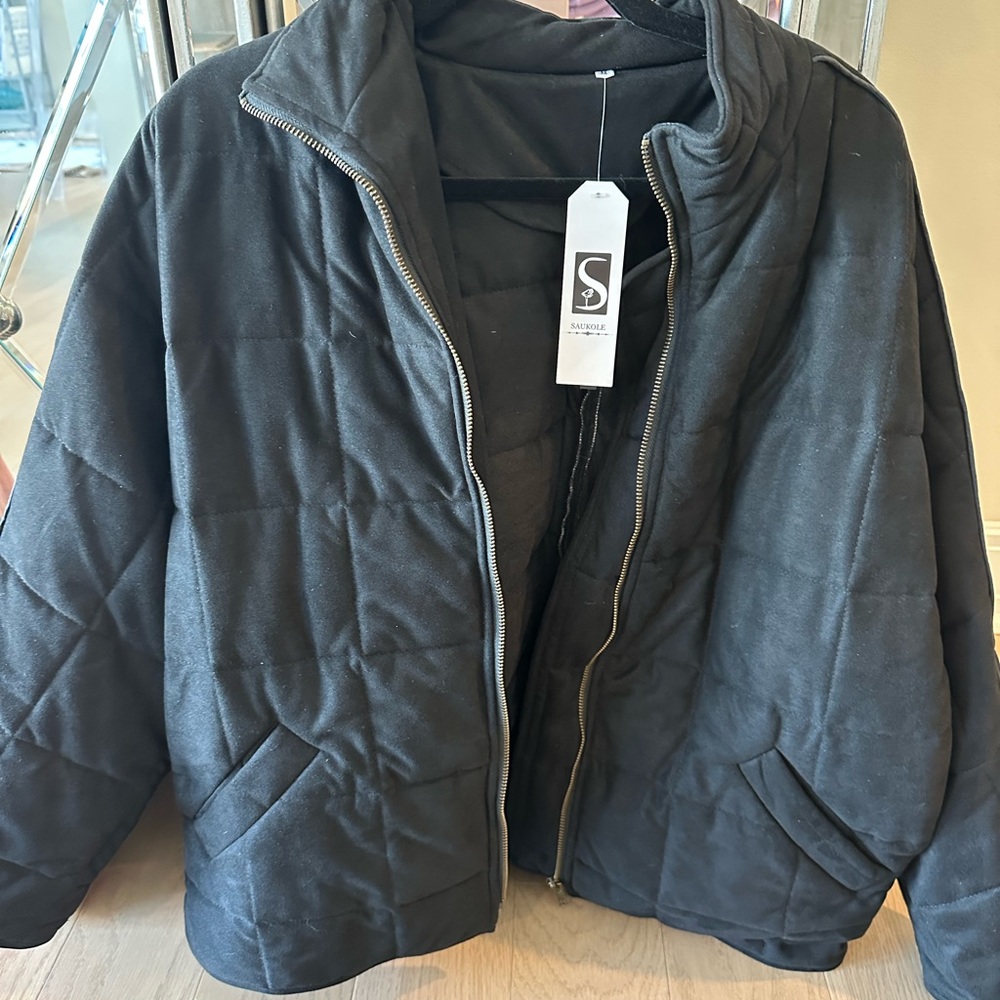 Black heavy bomber jacket